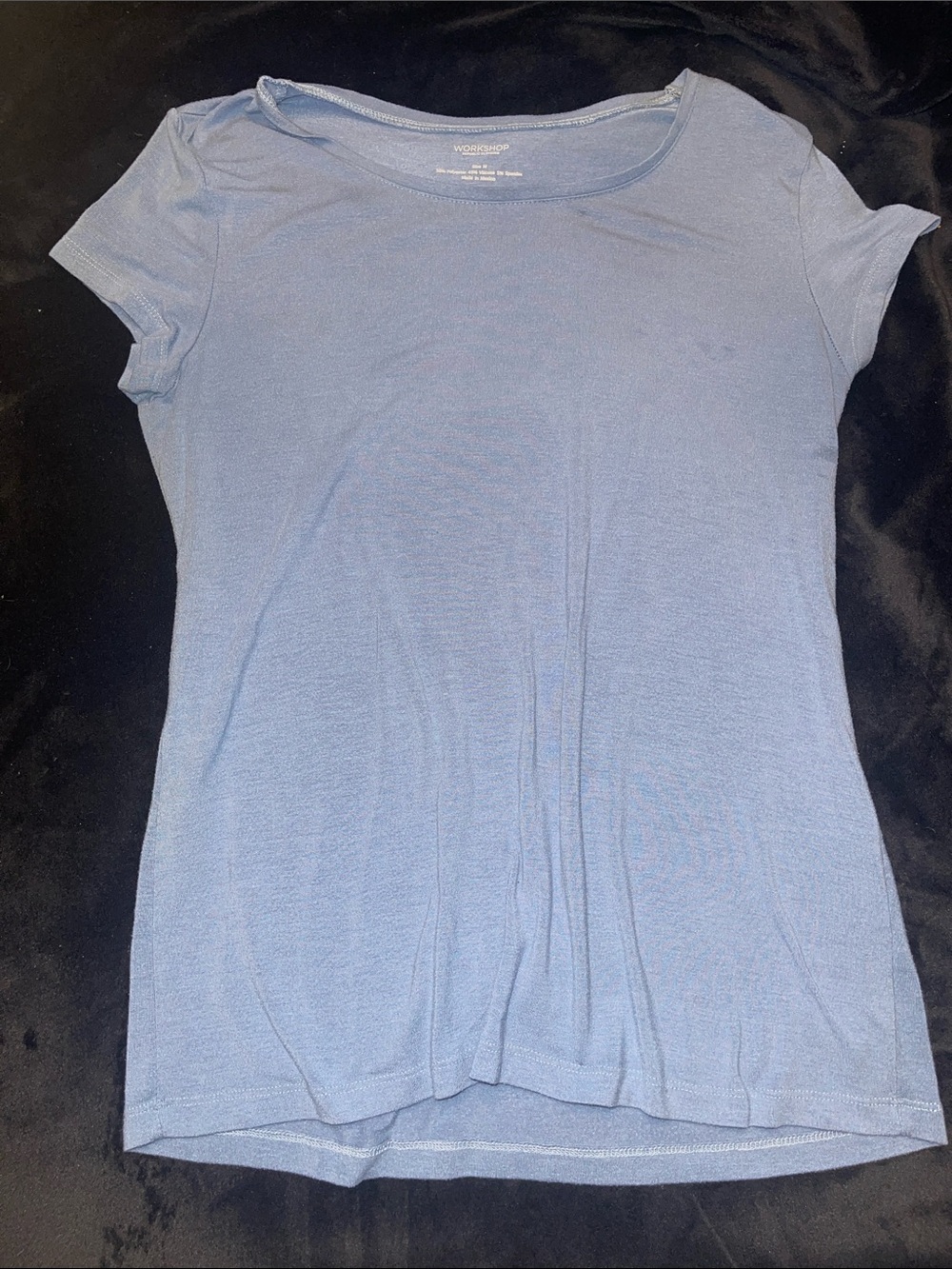 Workshop Republic Clothing Women's Sky Blue Scoop Neck Short Sleeve Tee